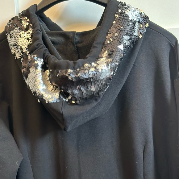 SIGNET Dress Knit w/ Bling Hood Pocket Silver Sequins Bronze Rhinestones Sz XL - Picture 7 of 12